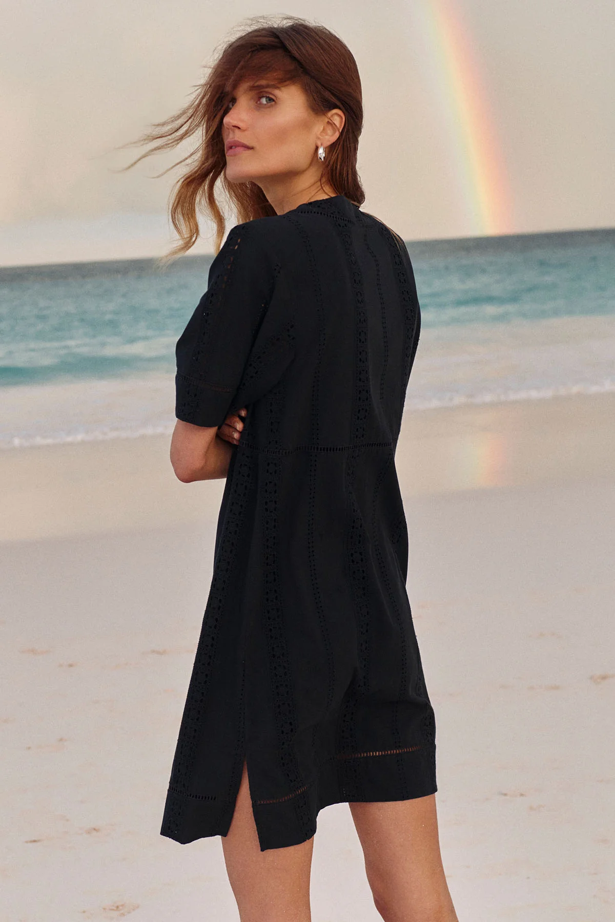 Cafe Dress in Black Eyelet - Image 3