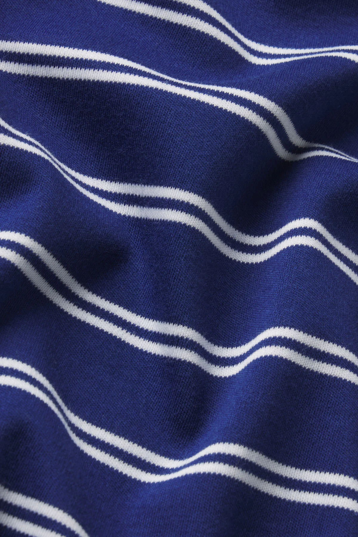 Pima Crew Wide Leg Pajama Set in Blue Depths Tidal Stripe - Image 5
