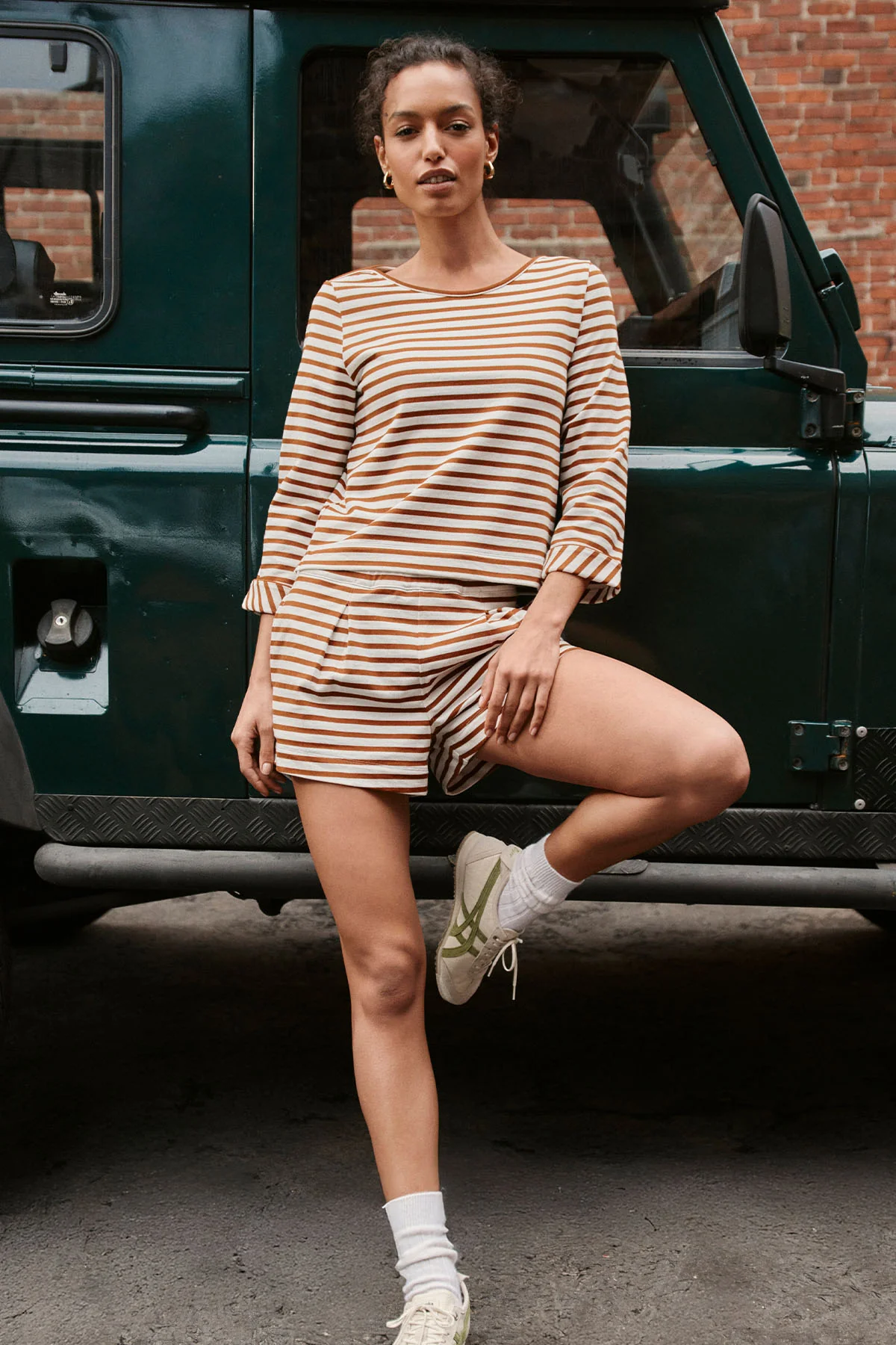 Field Short Set in Cinnamon Tricot Stripe - Image 3