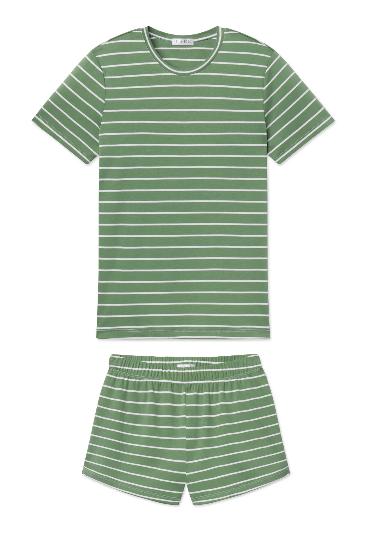 Pima Crew Shorts Set in Comfrey Club Stripe