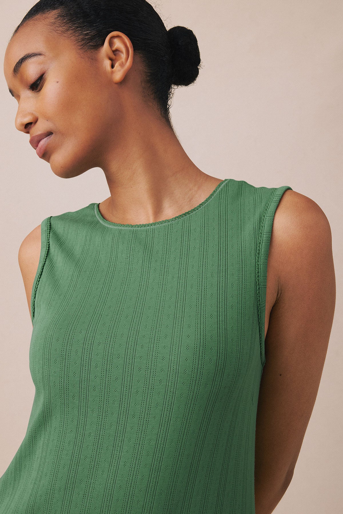 Pointelle Tank Gown in Comfrey - Image 3