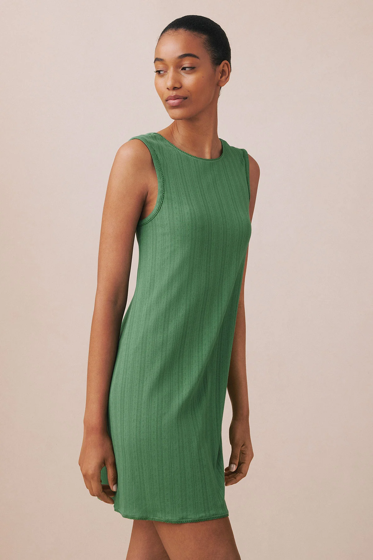 Pointelle Tank Gown in Comfrey - Image 4