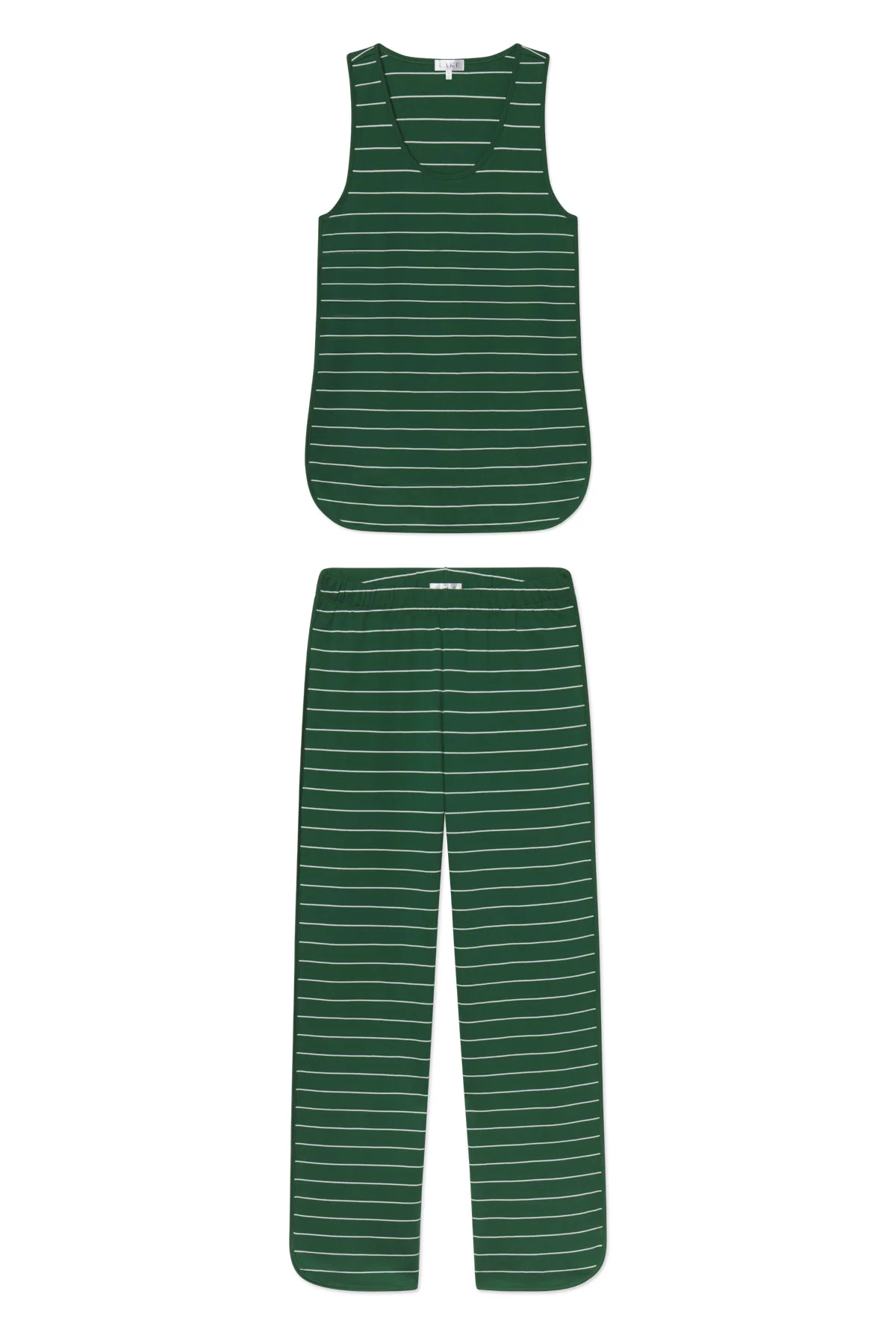 Pima Tank-Long Set in Eden Boating Stripe