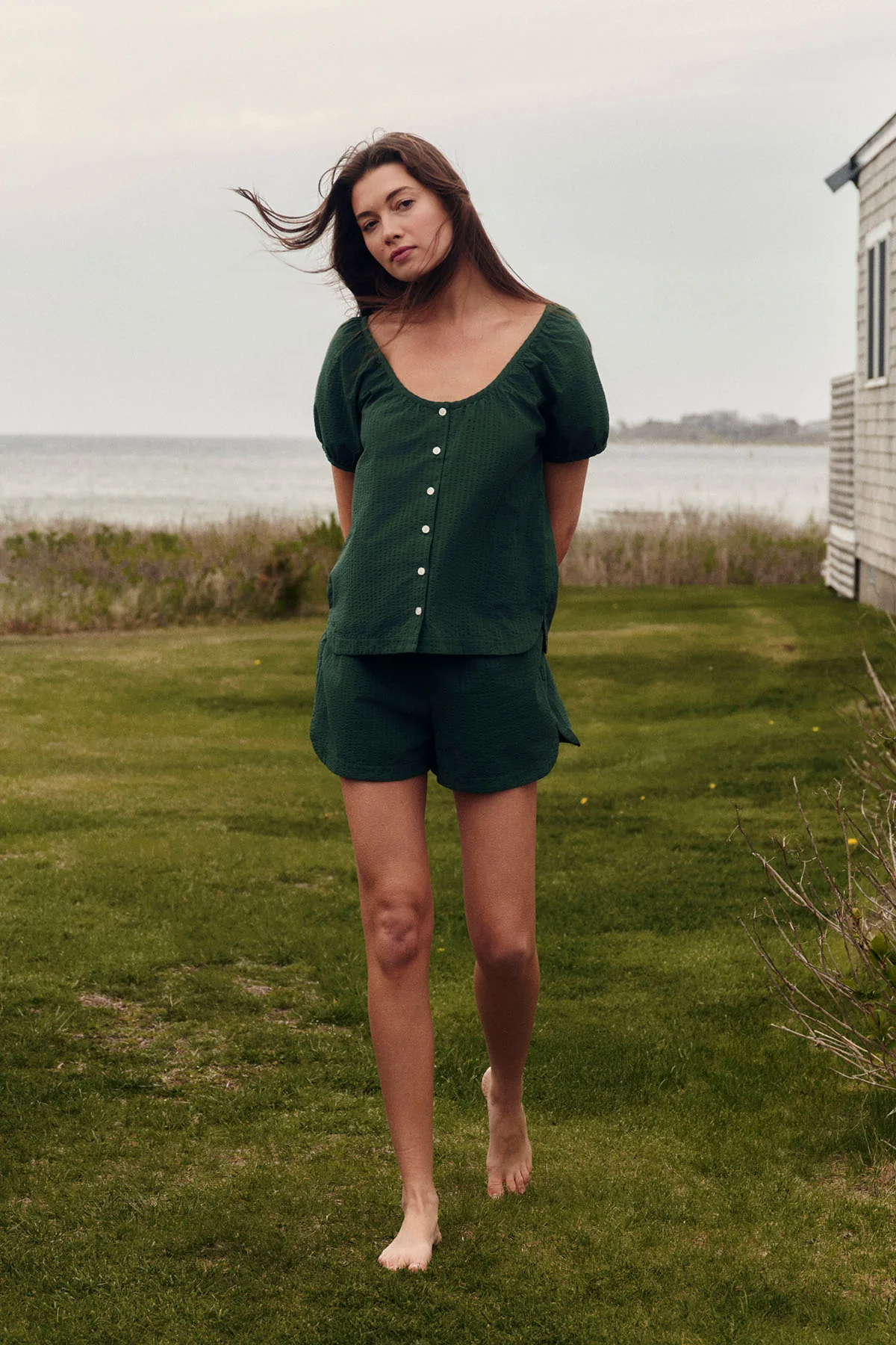 Charlie Shorts Set in Eden Seersucker - Image 3