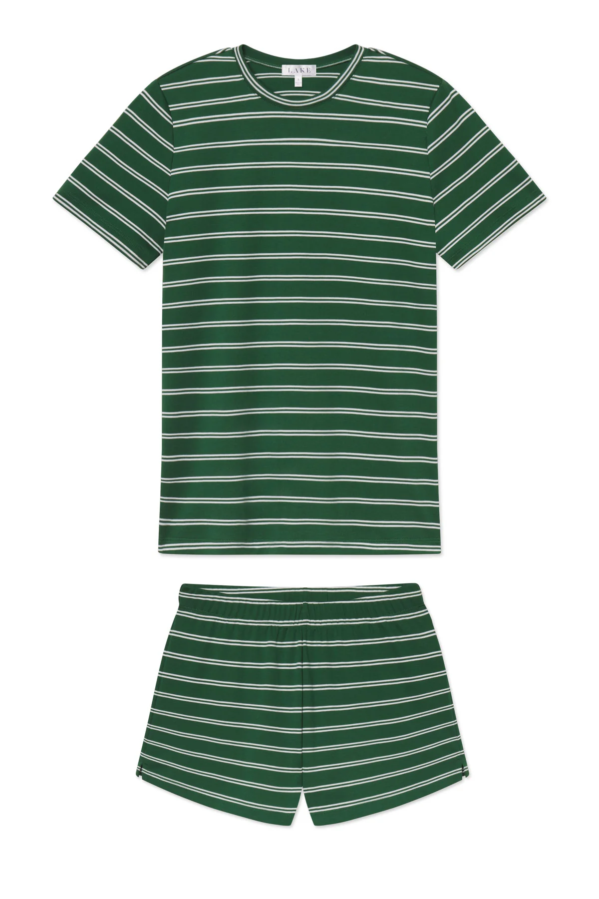 Pima Crew Shorts Set in Eden Tidal Stripe