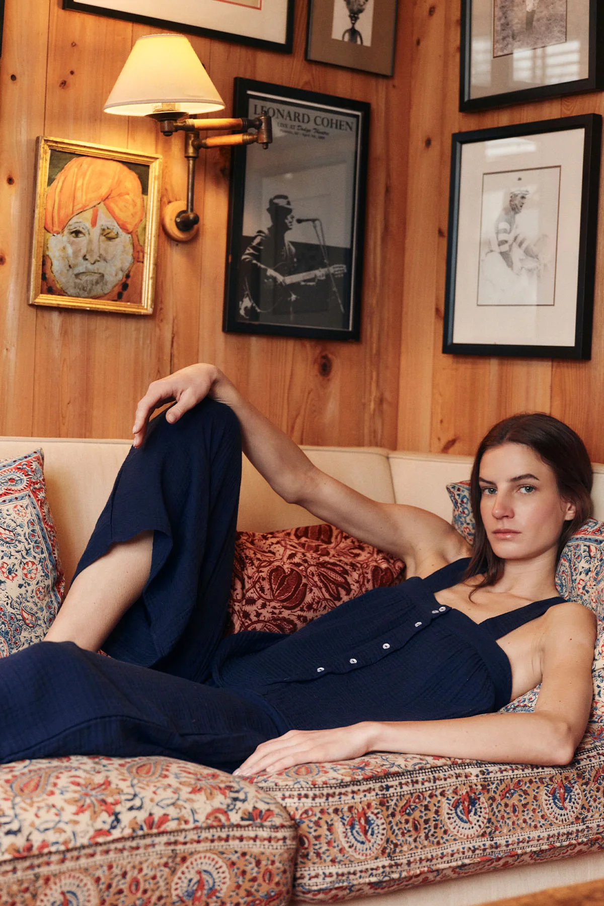 Hamptons Pants Set in English Navy Gauze - Image 4