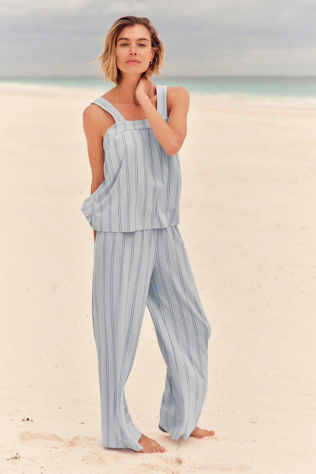 DreamModal® Daydream Pants Set in Fog Beacon Stripe - Image 3