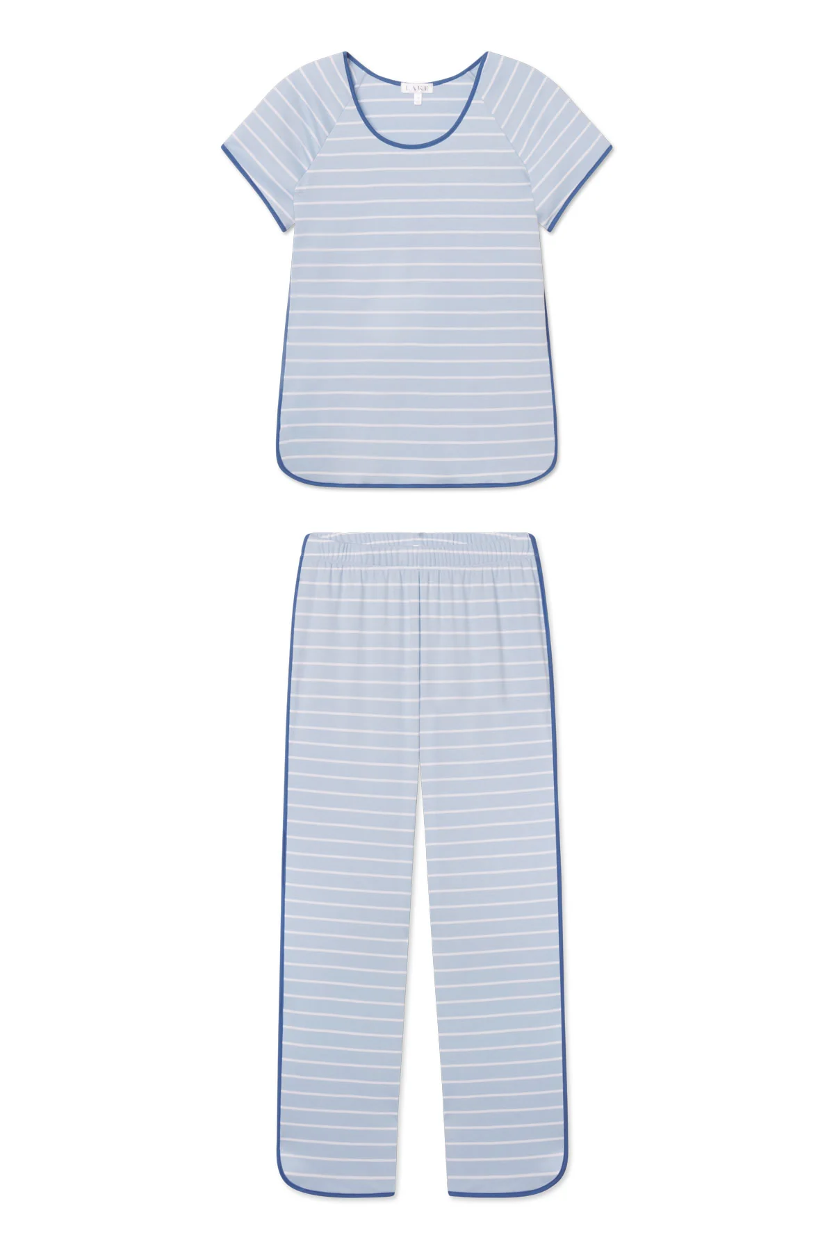 Pima Short-Long Set in French Blue Club Stripe