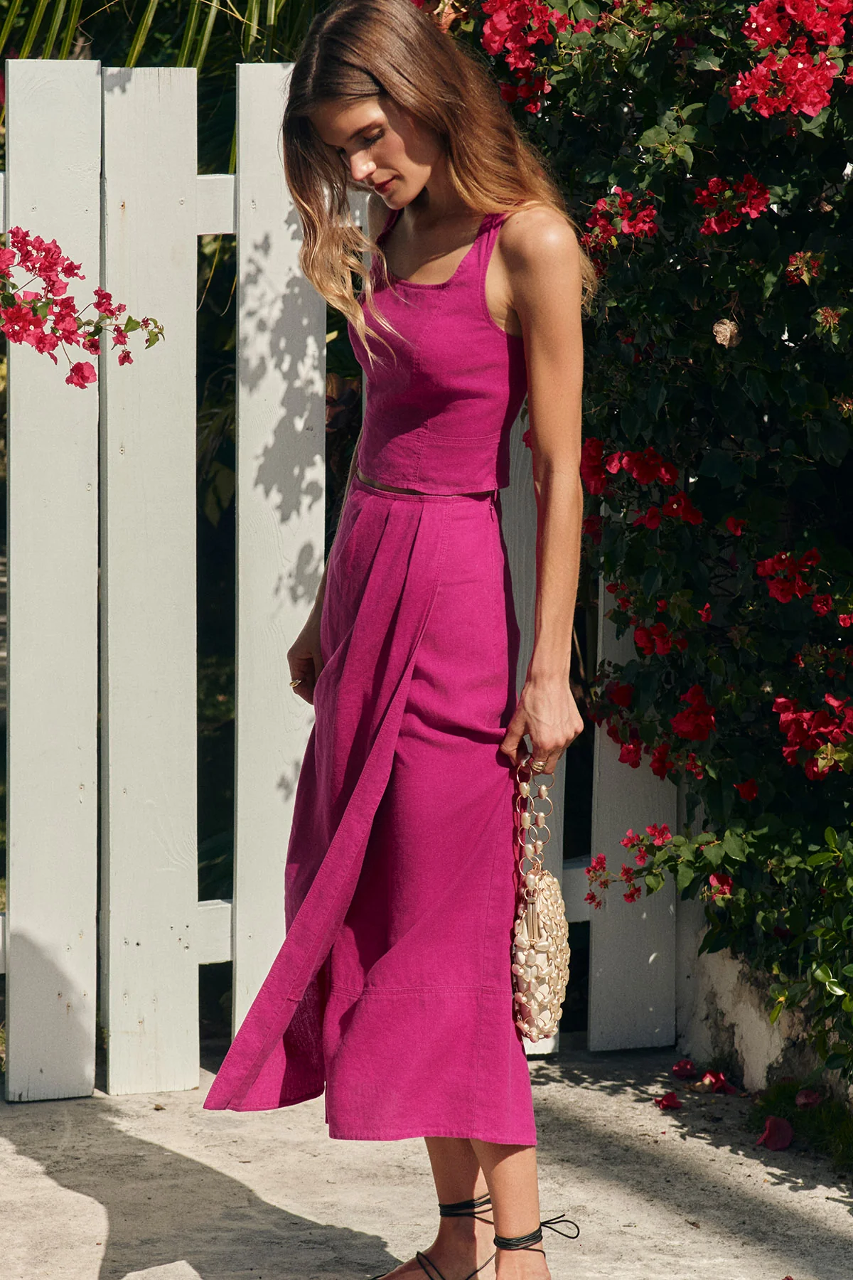 Flute Skirt Set in Fuchsia - Image 3