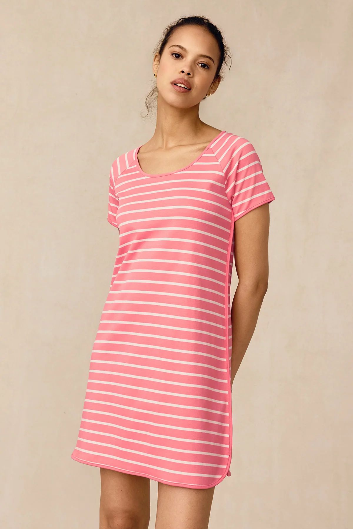 Pima Nightgown in Gelato Inverse Anchor Stripe - Image 3