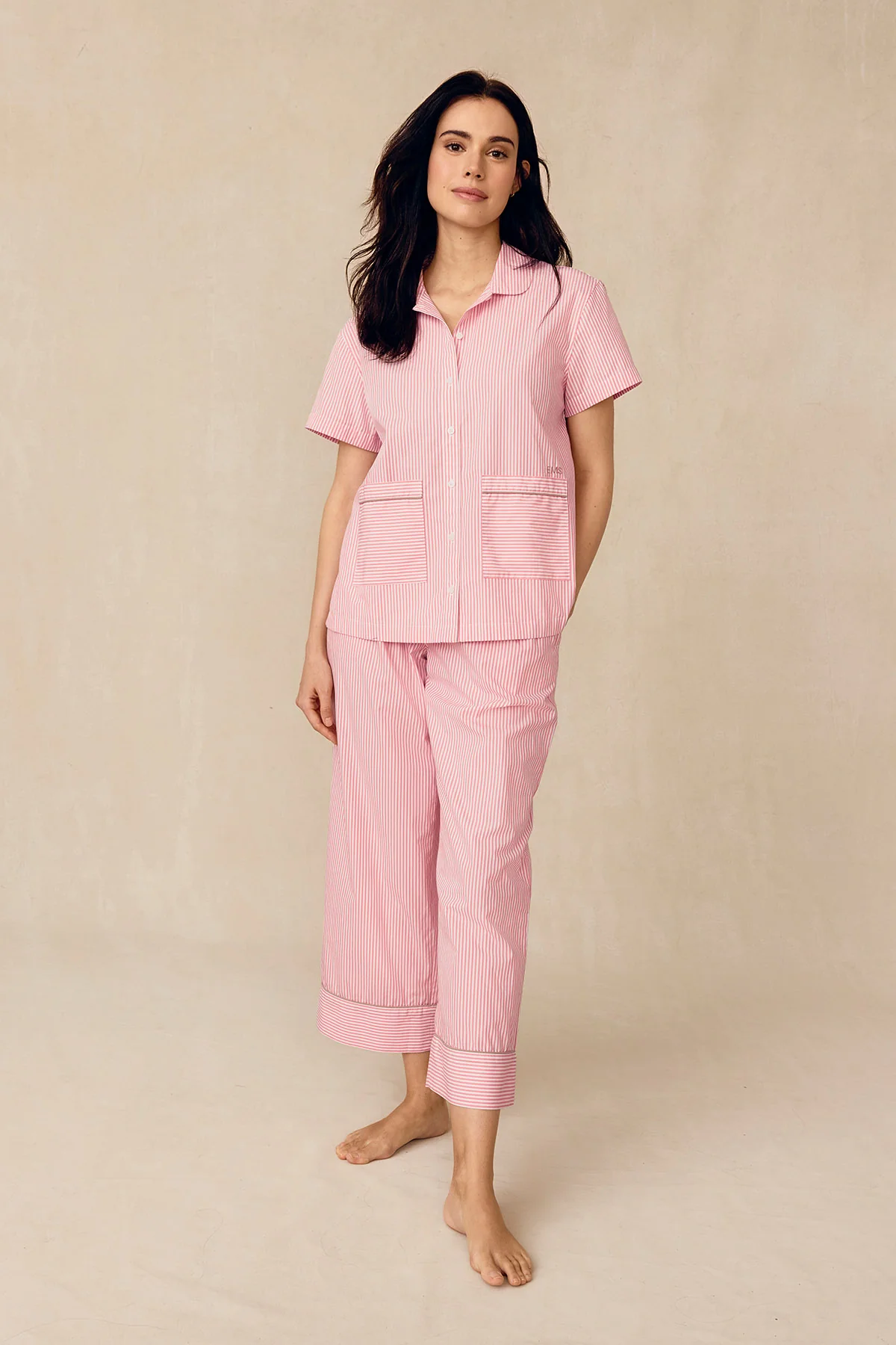 Poplin Piped Short-Long Set in Gelato Riviera Stripe - Image 3