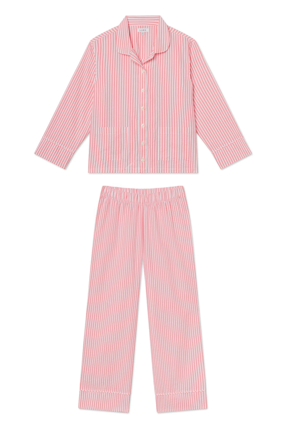 Georgie Pocket Pants Set in Gelato Seersucker