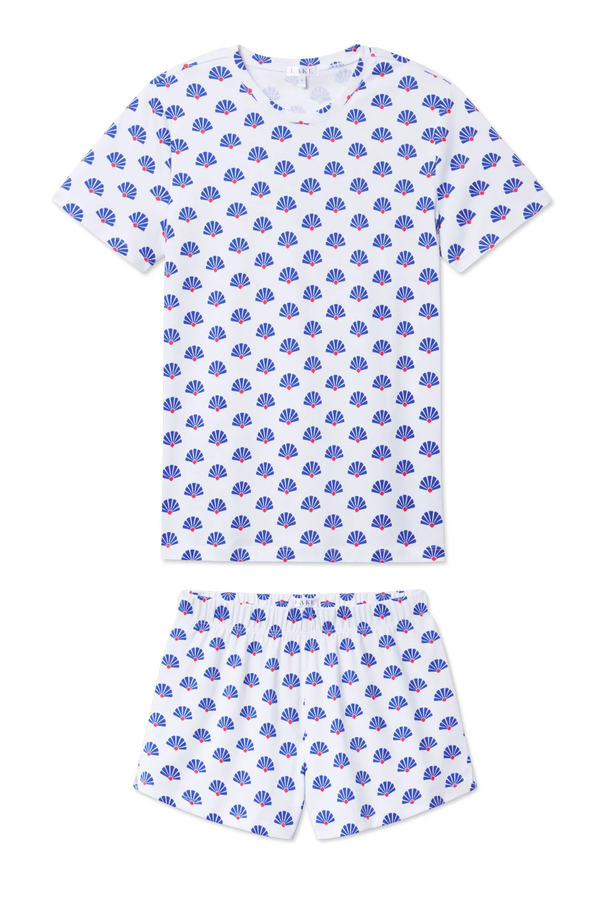 Pima Crew Shorts Set in Lapis Scallop Shell