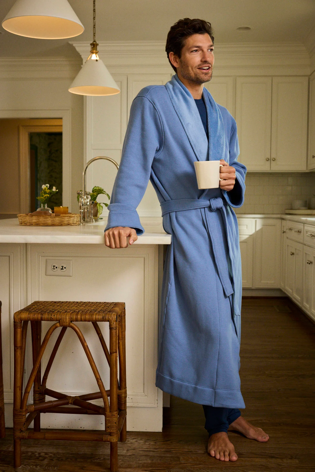 Men's Cozy Robe in Mystic Blue - Image 4