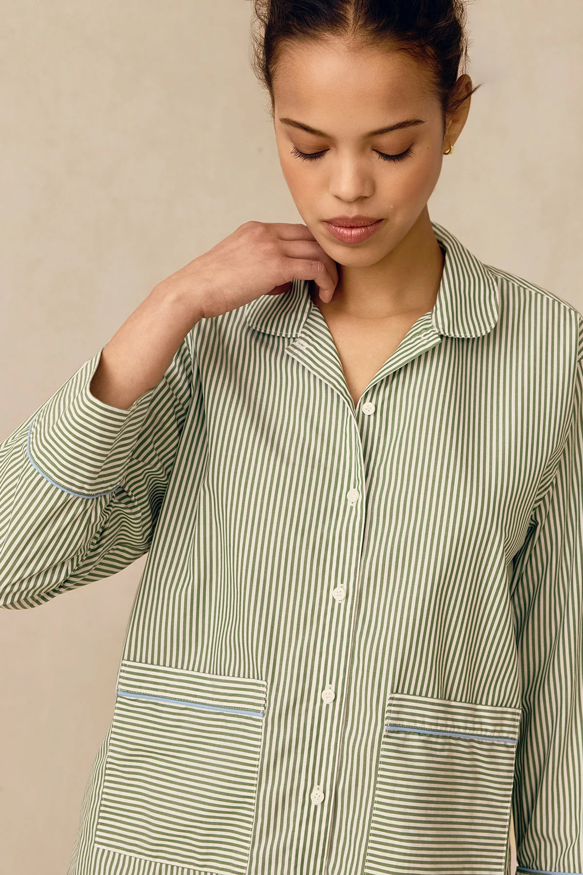 Poplin Piped Long-Long Set in Palm Riviera Stripe - Image 3
