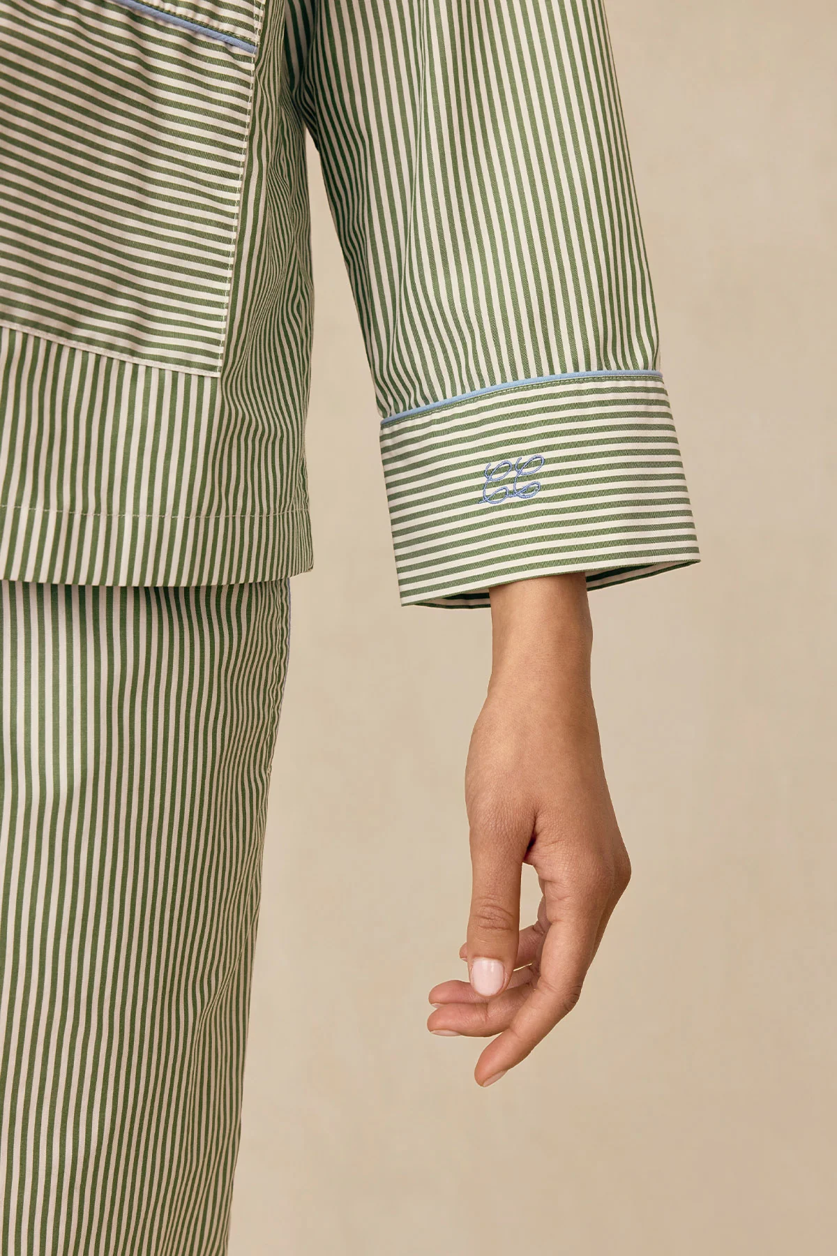 Poplin Piped Long-Long Set in Palm Riviera Stripe - Image 4