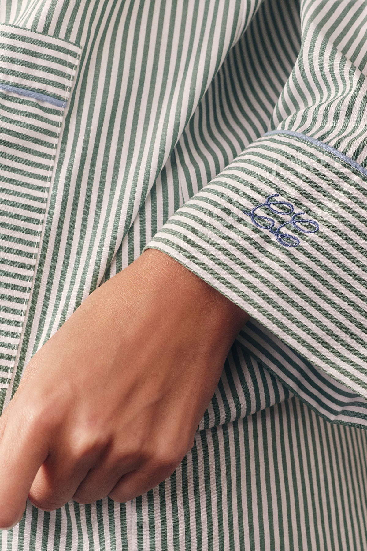 Poplin Piped Long-Short Set in Palm Riviera Stripe - Image 4