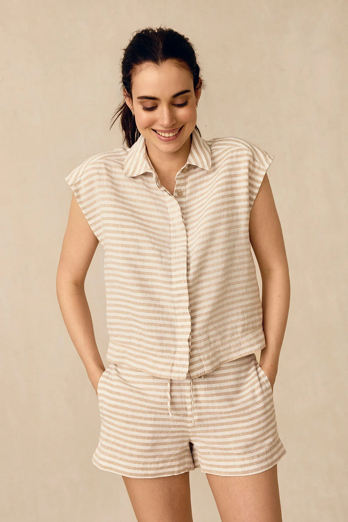 Cruise Short Set in Sandstone Amalfi Stripe