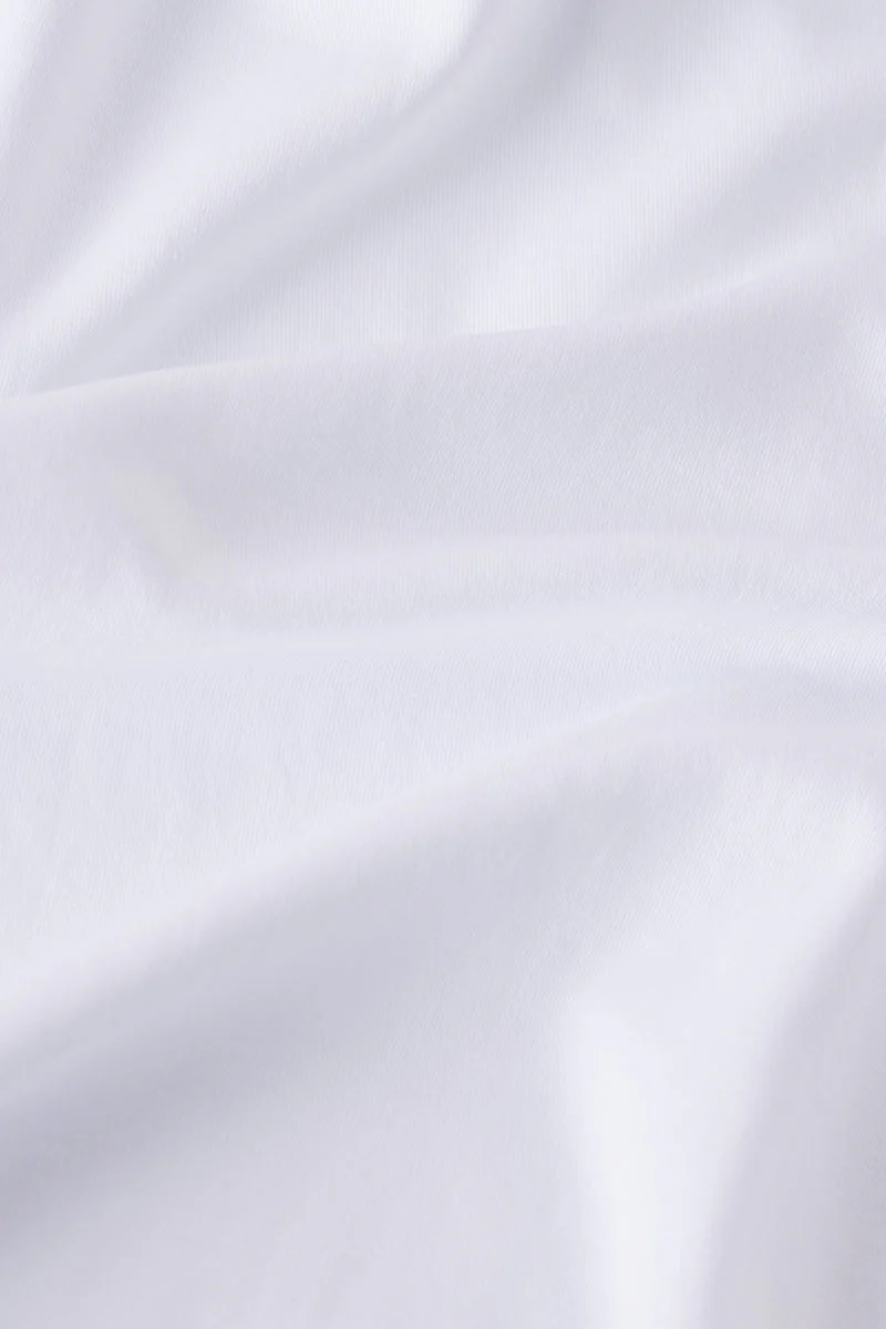 Men's Pima Crewneck Long Sleeve Tee in White - Image 4