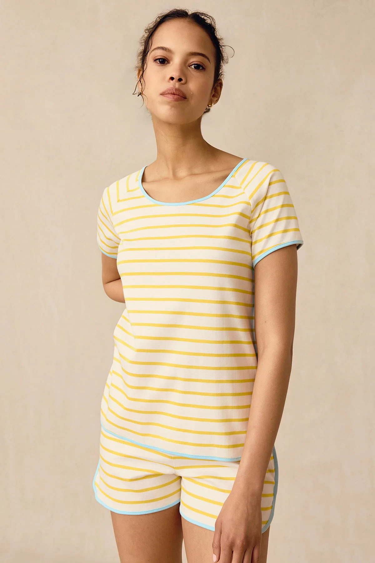 Pima Shorts Set in Zest Anchor Stripe - Image 4